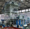 2012 chinaplas 3 layer extruder blowing film machine( width 1300),with automatical double winder upper rotary, epc control