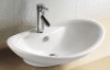 WFCM oval vitreous china vessel with faucet hole