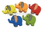 Wood Beads, Lead Free, Elephant, Multicolor, about 33x29x5mm, hole: 2mm(WOOD-G002-LF)