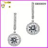 Fashion 925 Silver Dangle CZ Earrings antiallergic