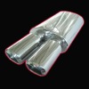 Stainless steel oval exhaust muffler-Dual Square tips