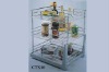 multifunctional kitchen storage basket in chrome finish