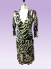 ladies fashion long sleeve leopard print dress