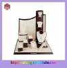 wooden with leather jewelry display showcase