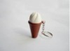 Plastic ABS ice cream shape 3D LED flashlight with key chain