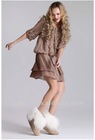 2012 beautiful lace manual nail flowers folding dress for women