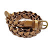 Coffee braided leather belts