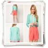 2013 Summer Newest Contrast Trim Ladies Shirt