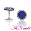 Round Cufflinks Lapis Lazuli Wedding Party Gift Men's Cuff Links