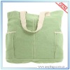 color green canvas material shopping bag