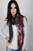 latest square scarf designs with floral for lady