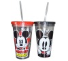 micky mouse hard plastic cups with lid and straws