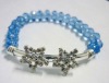 Crystal stretch bracelet with metal charms 4481