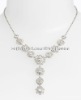 New Design Fashion Jewelry of Clear CZ Diamond Dangle Flower Necklace