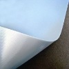 Thermally laminated onto fabric material with transparent film