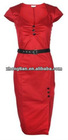 STUNNING RED VINTAGE 1950's SWEETHEART PINUP PENCIL WIGGLE DRESS