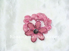 Real feather flower Black Stretch Hair Tie Band Holder(HA-0038)