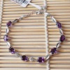 Rhodium Plated 925 Sterling Silver Amethyst Bracelet 7.5"-l050744agz