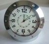 Silver round motion detection hidden dvr clock