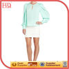 BBQ Elegant Light Blue Lady's blouse with long sleeve