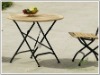 Garden patio small folding wooden table set