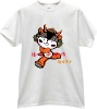 Big plain white sport t-shirts with Olympic Fuwa pattern print