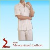 Double Mercerized Cotton Woven Pajamas Short Sleeve Mens Sleepwear