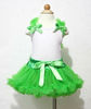 2013 New Arrivals White Tank Top and Green Pettiskirt for Children