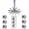 Thermostatic Shower mixer with 8.7" Star Head with Body Jets