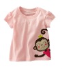 Embroidery pink infant T shirt baby clothes kids shirt baby shirt