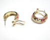 gold plated enamel cuff earrings