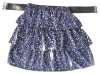 ladies mini flounces printed skirt with belt