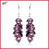 Free shipping 100% new design with crystal MT12072070 grape earring