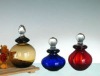 Painted Glass perfume bottle with white decal,glassware