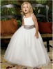 White Spaghetti Strap Ball Gown Flower Girl Dresses Long