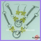 Hot sale Stainless steel cz stone necklace set