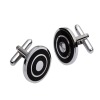 Black Circle with White line Fashion Cufflink