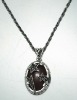 Fashion black diamond alloy pendant with resin bead