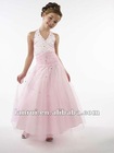 2013 halter beaded little queen flower girl dress