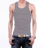 stock men vest rib cotton singlet grey color tank top