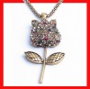 2012 The Latest New antique bronze charms and pendants rose necklace wholesale ACJ-009