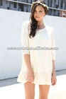 bead embellished collar and gathered frill bottom Ladies dress new 2013